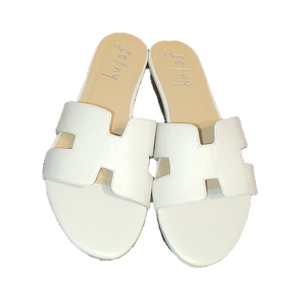 French Sole White Leather Alibi Sandals NWT Size 8.5 - Picture 2 of 8